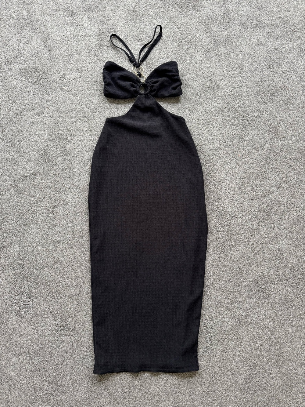 Showpo Black Cutout Ring Midi Dress